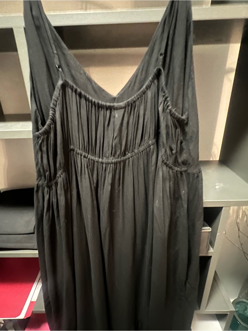 ☀️ Old Navy Black V-Neck Spaghetti Strap Maxi Dress - Picture 7 of 8